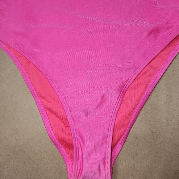 NWT, neon rose one piece swimsuit, Medium - Picture 4 of 10